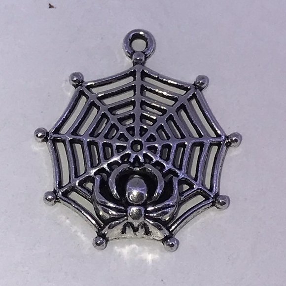 Silver Plated Pewter Spiderweb Pendant - Picture 1 of 5